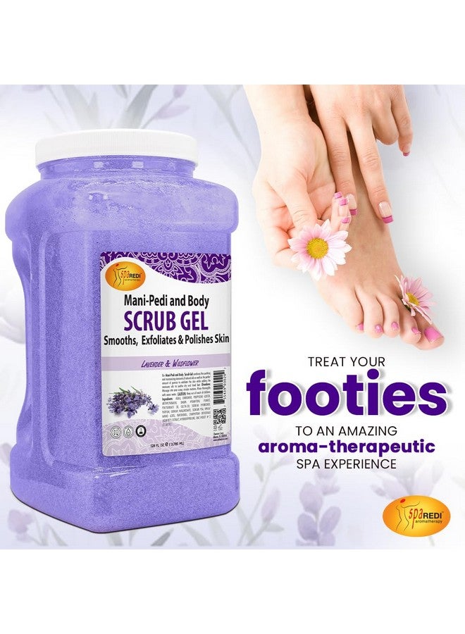 SPA REDI - Exfoliating Scrub Pumice Gel, Lavender and Wildflower, 128 Oz - Manicure, Pedicure and Body Exfoliator Infused with Hyaluronic Acid, Amino Acids, Panthenol and Comfrey Extract - Image 4