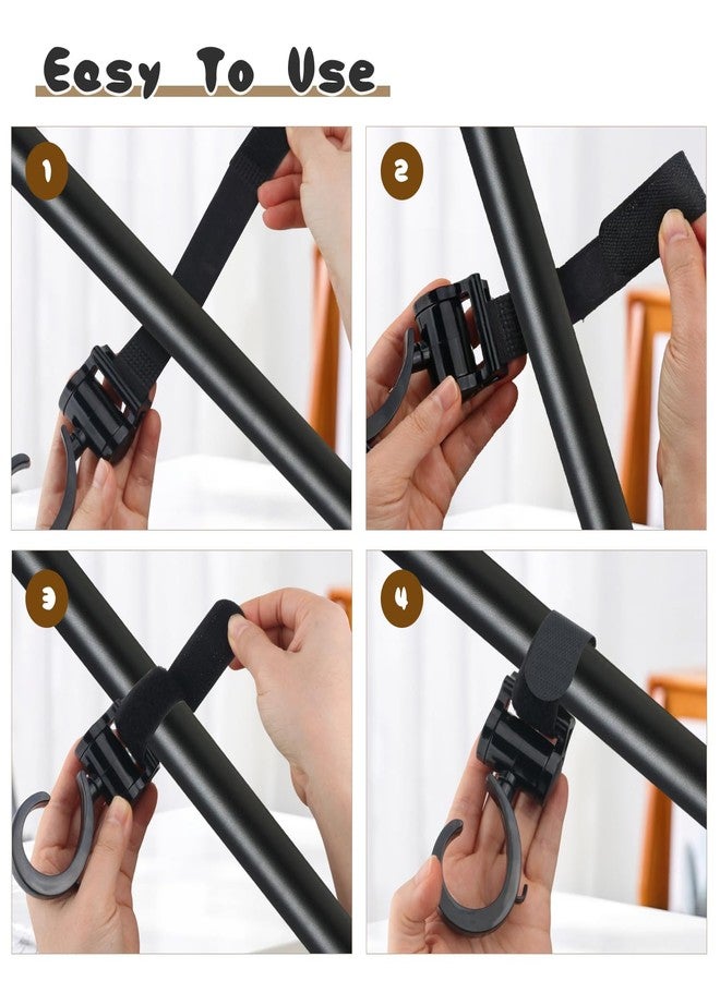 Mirrline 8 Pcs Walker Hooks Wheelchair Hanging Hooks Stroller Hanger Rotation Stroller Clip for 360° Bags Purse Organizer Outdoor Jogging Walking Shopping - Image 5