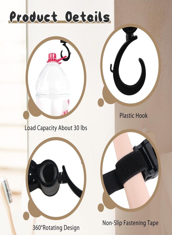 Mirrline 8 Pcs Walker Hooks Wheelchair Hanging Hooks Stroller Hanger Rotation Stroller Clip for 360° Bags Purse Organizer Outdoor Jogging Walking Shopping - Image 3