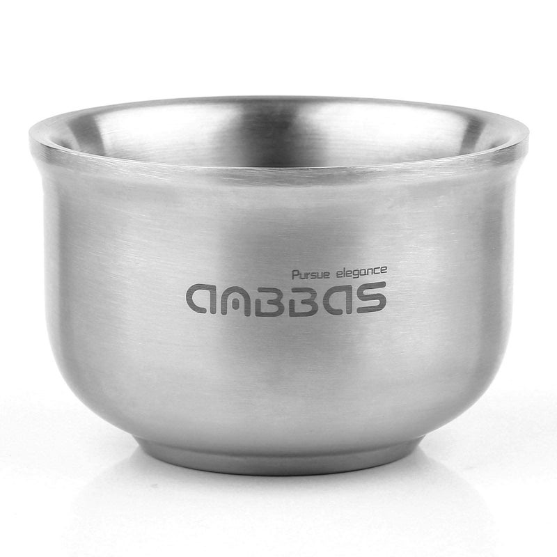 Anbbas Shaving Soap Bowl,3 Layers Food-Grade 304 Stainless Steel Shaving Cream Mug Cup for Brush Men Close Shave(Dia: 4.1 inches) - Image 1