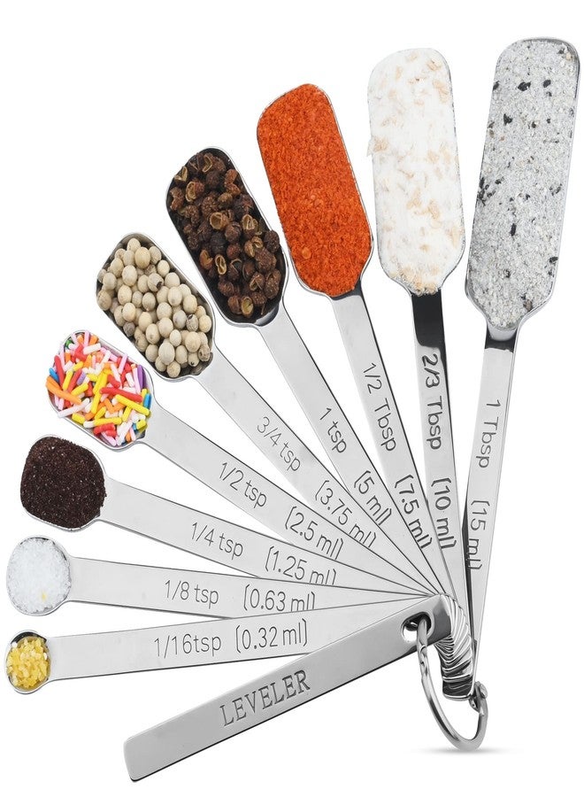 Smithcraft Measuring Cups and Spoons Set, Stainless Steel Measuring Cups Set, Dry 7 Measurer Cups 9 Measurement Spoons with Leveler & Measure Enquivalents for Kitchen & Baking Nesting Measuring Tools - Image 4