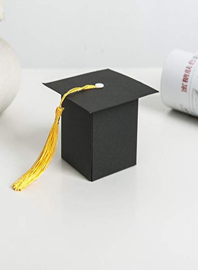 Soochat Graduation Cap Gift Boxes Doctoral Cap Shaped Paper Candy Boxes with Tassel Grad Cap Sweet Boxes for Graduation Decoration Supplies 20Pcs - Image 3