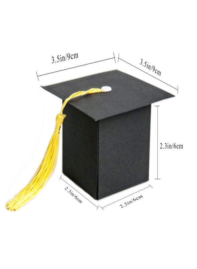 Soochat Graduation Cap Gift Boxes Doctoral Cap Shaped Paper Candy Boxes with Tassel Grad Cap Sweet Boxes for Graduation Decoration Supplies 20Pcs - Image 2