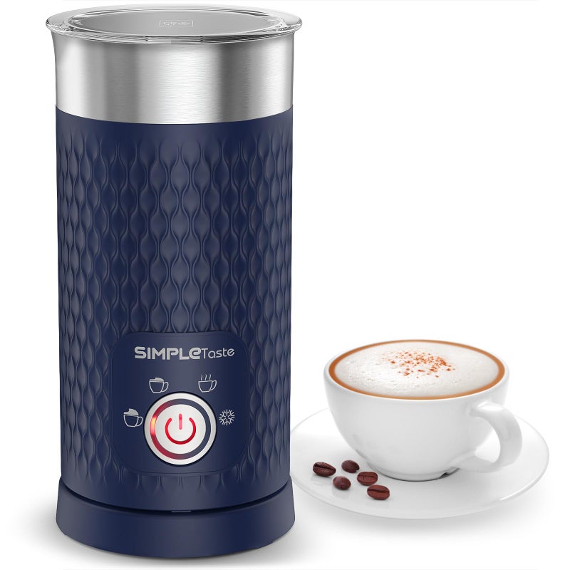 SIMPLETASTE Milk Frother 4in1 Electric Milk Steamer Automatic Warm and Cold Foam Maker and Milk Warmer for Latte Cappuccinos Macchiato