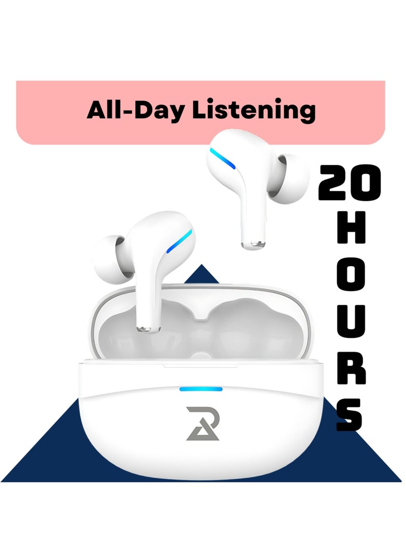 RADALIFESTYLE - Air 7 wireless bluetooth TWS in ear earbuds with ENC & low latency (white) - Image 1