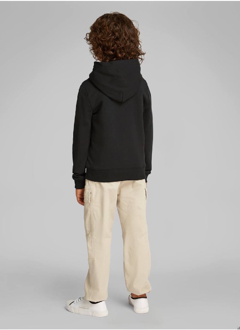Calvin Klein Jeans Kids' Terry Hoodie - Cotton, Black  - Image 2