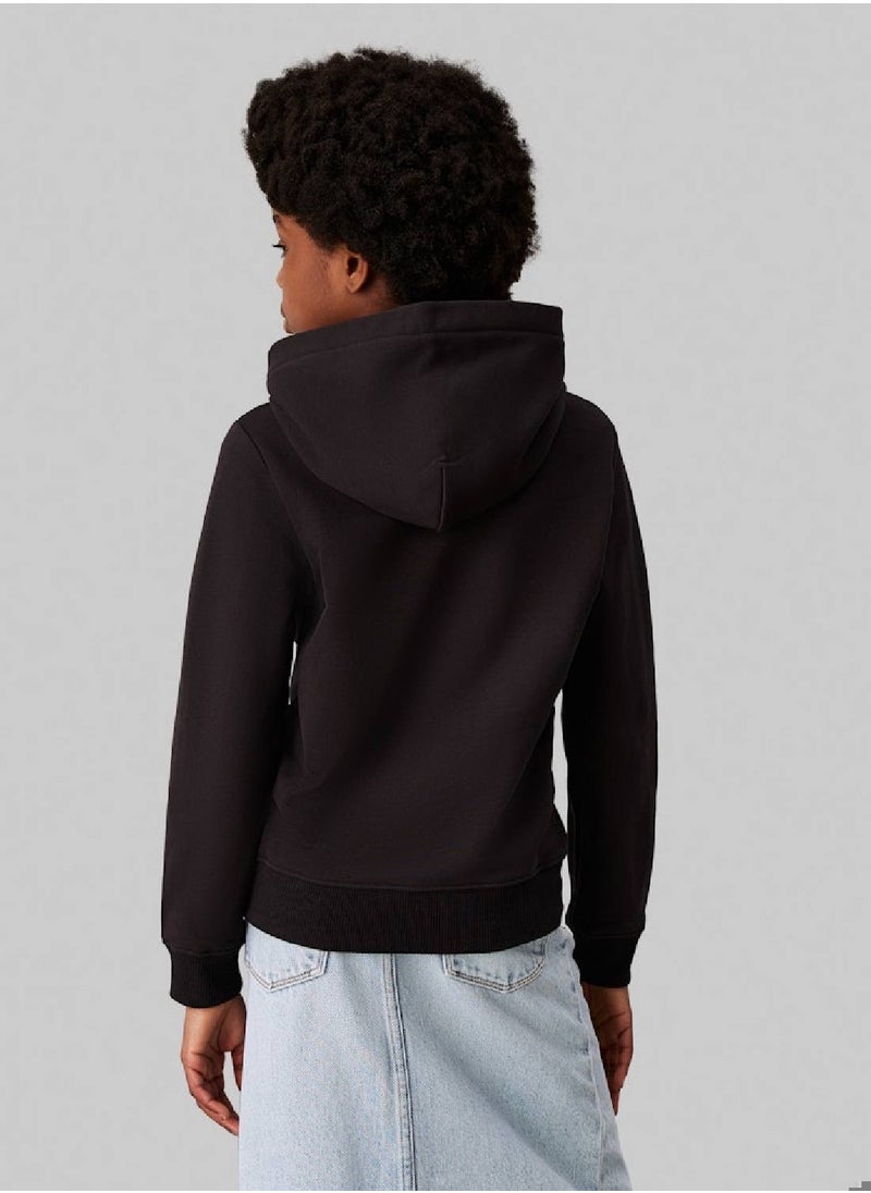 Calvin Klein Jeans Kids' Terry Hoodie - Cotton, Black  - Image 4