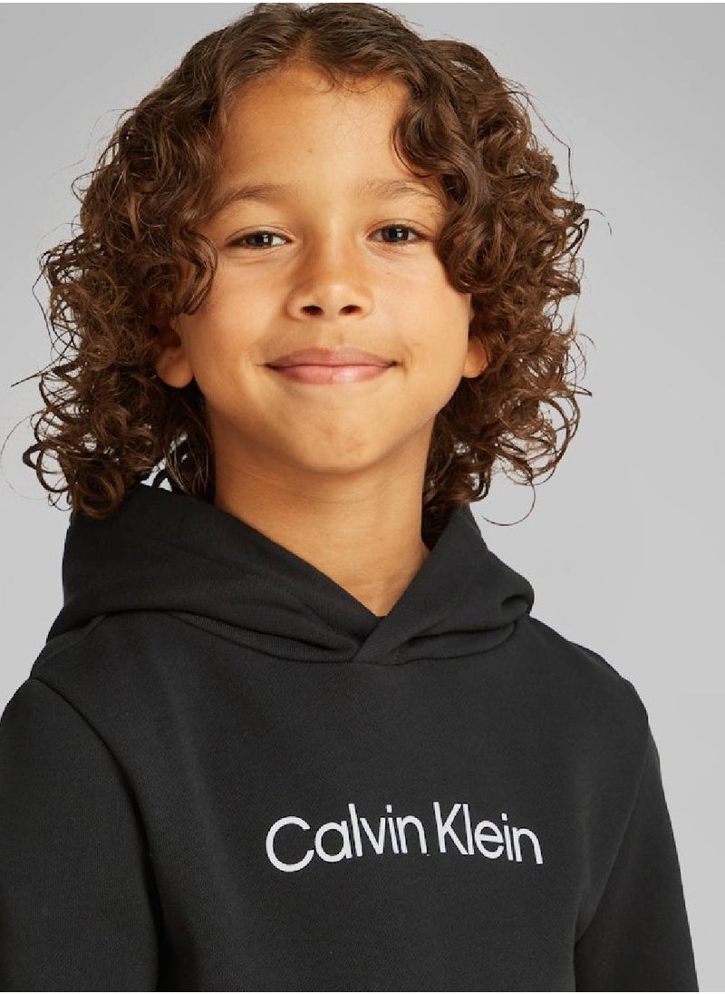 Calvin Klein Jeans Kids' Terry Hoodie - Cotton, Black  - Image 5