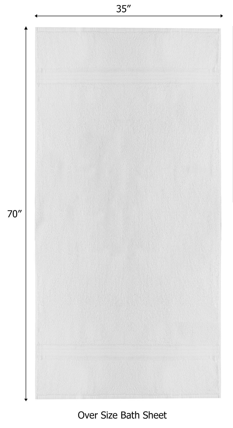 COTTON CRAFT Ultra Soft Bath Sheets - 2 Pack - 35 x 70 - Absorbent Quick Dry Everyday Luxury Hotel Bathroom Spa Gym Shower Beach Pool Travel Dorm - 100% Ringspun Cotton - 580 GSM - Easy Care - White - Image 2