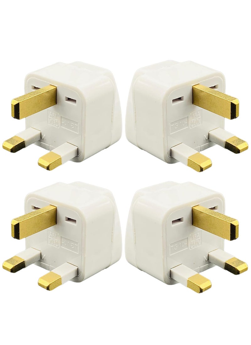 KAVANA KAVANA 4 pcs Type G UK Adaptor for Indian Pins Works in Countries Like UKLondonScotlandWalesHong KongUAESingaporeDubaiIreland etc Universal Travel Adaptor Power Plug  - Image 1