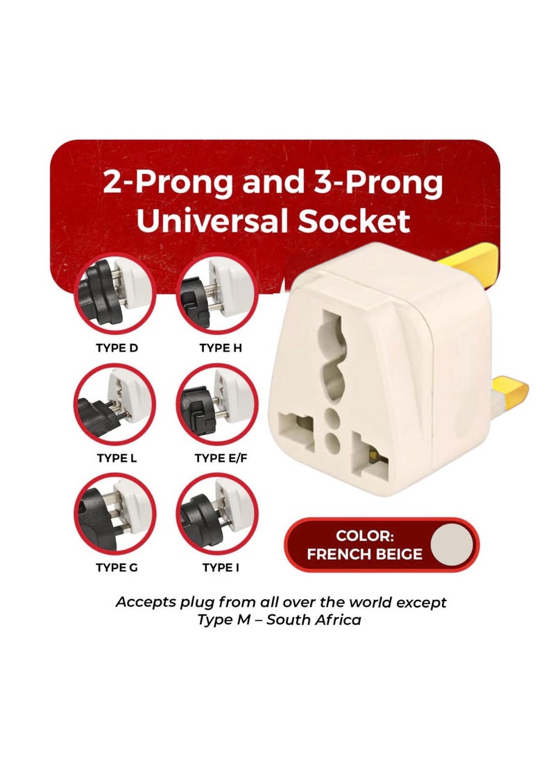 KAVANA KAVANA 4 pcs Type G UK Adaptor for Indian Pins Works in Countries Like UKLondonScotlandWalesHong KongUAESingaporeDubaiIreland etc Universal Travel Adaptor Power Plug  - Image 5