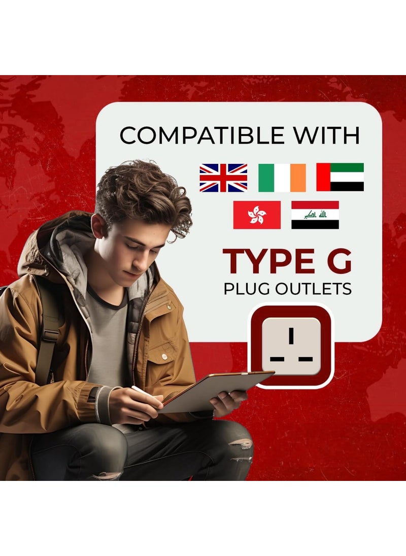KAVANA KAVANA 4 pcs Type G UK Adaptor for Indian Pins Works in Countries Like UKLondonScotlandWalesHong KongUAESingaporeDubaiIreland etc Universal Travel Adaptor Power Plug  - Image 4