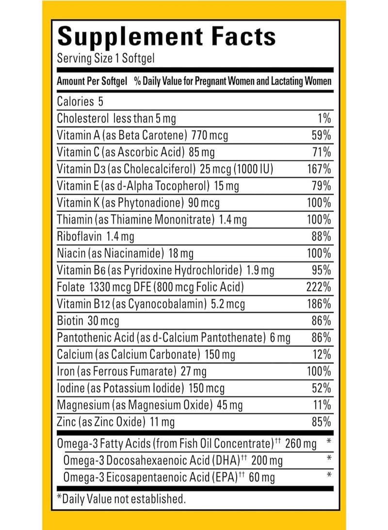 Nature Made Prenatal with Folic Acid + DHA, 110 Softgels - Image 2