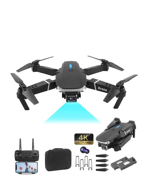 E88 PRO Ayoo 4K Drone – High-Resolution Dual Camera, Smart Flight Controls, FPV WiFi Streaming, 360° Flips, Foldable Design, Headless Mode & Beginner-Friendly