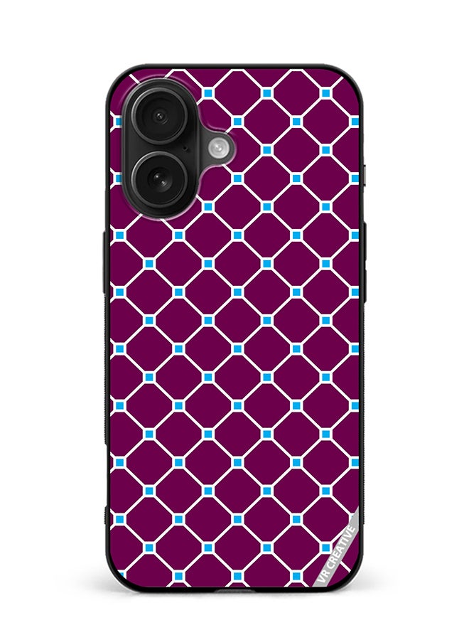 VR CREATIVE Protective Case Cover For Apple iPhone 16 Plus Abstract Crossed Lines Seamless Patternn Design Multicolour