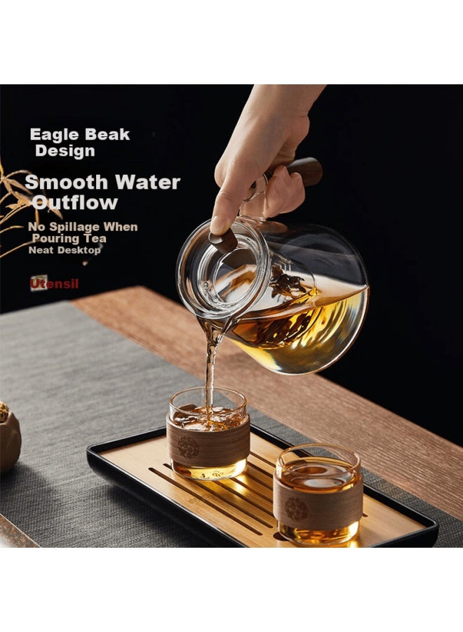 Yihutea Tea Set With Infuser Pot, Separate Tea Leaves And Water, Office Use, Single-person Glass Drinking Cups, Complete Set With Tea Tray - Image 1