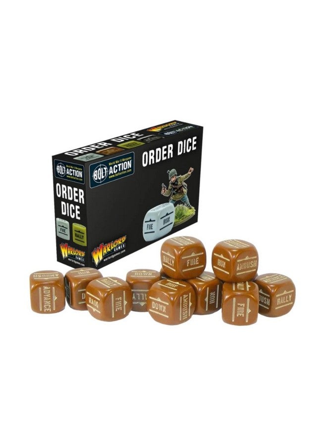 Bolt Action Warlord Games Orders Dice Pack - Brown WLG 402616013