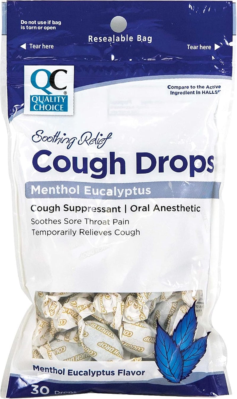 Quality Choice Cough Drop Menthol Eucalyptus 30 Drops - Image 1