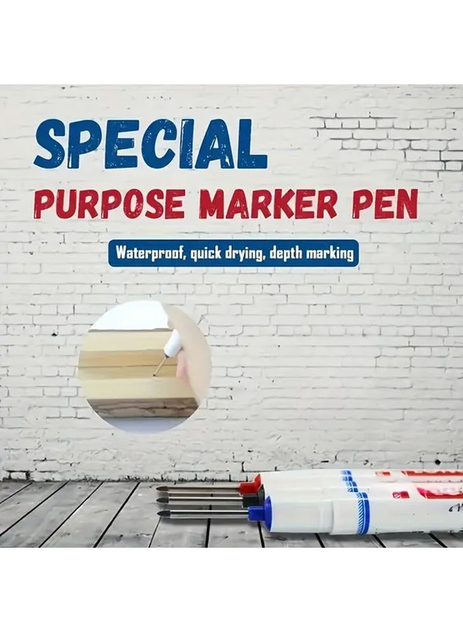 15pcs Long Nib Marking Pens Oil Based Carpenter Markers Multi Color For Deep Hole Woodworking - Image 1