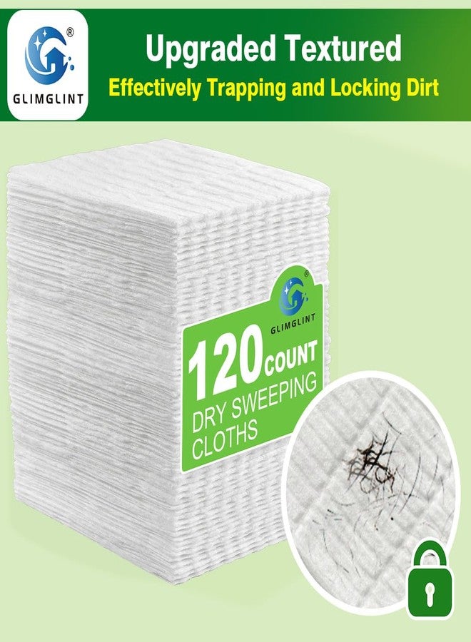 GLIMGLINT Dry Sweeping Cloths Pads Compatible with Swiffer Sweeper- Disposable Duster Refills Mop Pads for Cleaning Dust, Hair, Dirt, Disposable Duster Mop Pad 120PK - Image 2