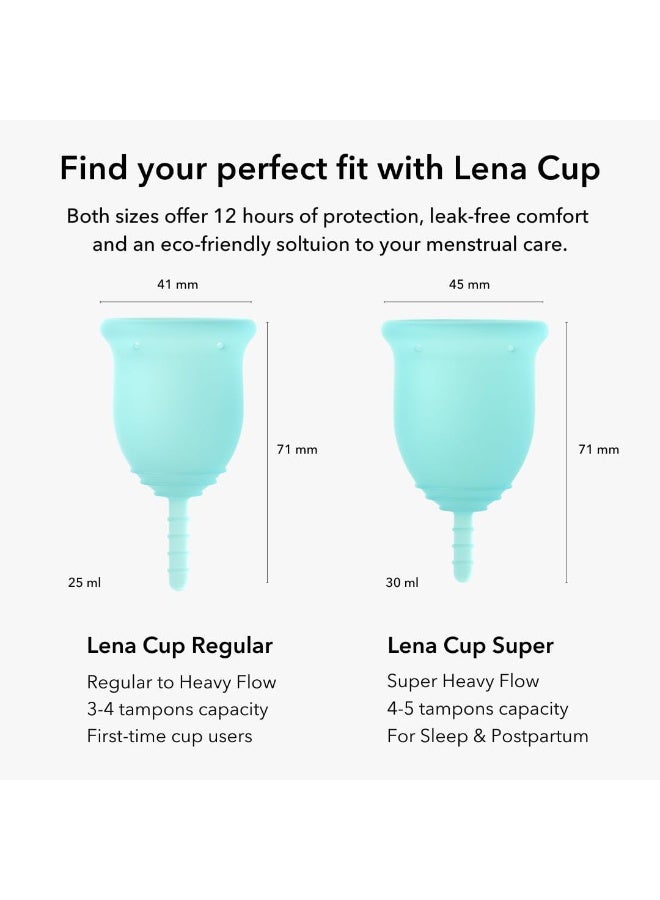 Lena Cup Reusable Menstrual Cup TurquoiseLarge Experienced And Advanced Cup Users TamponPadAnd Period Disc Alternative Feminine Care Hygiene Products - Image 4