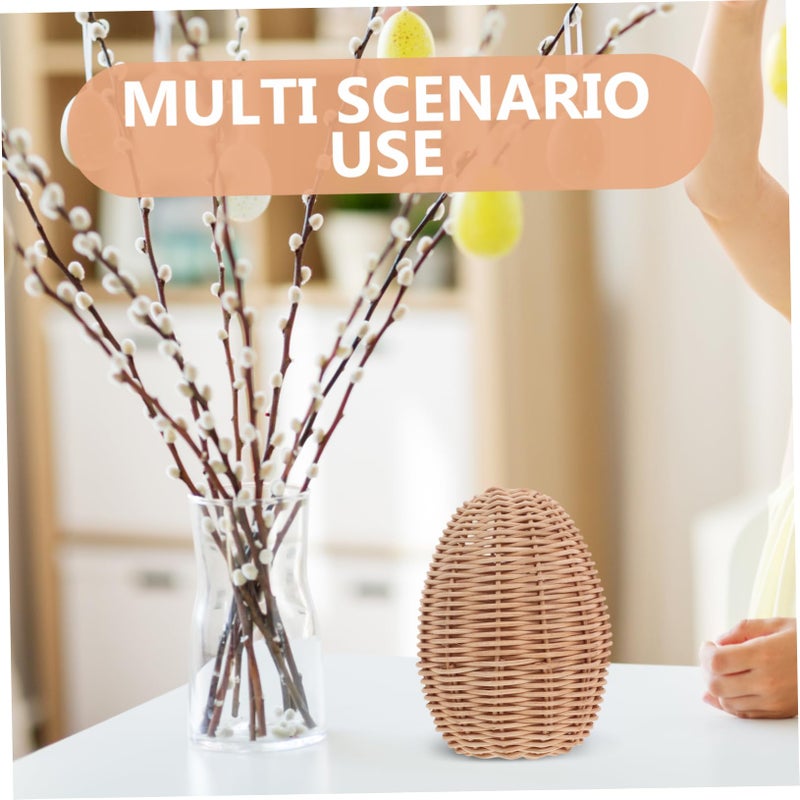 Handmade Rattan Decorative Eggs for Easter Basket Fillers and Home Centerpieces Set of 6 - Image 4