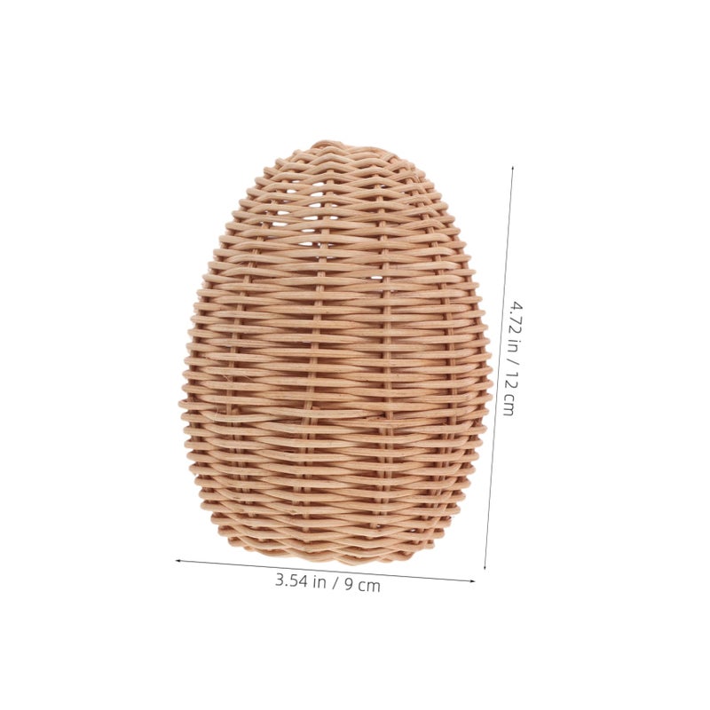 Handmade Rattan Decorative Eggs for Easter Basket Fillers and Home Centerpieces Set of 6 - Image 3