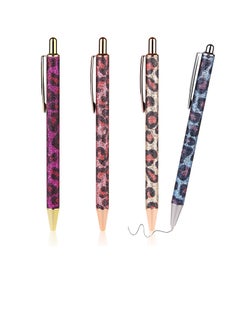 Y&D Ballpoint Pens, KASTWAVE Comfortable Writing Metal Retractable Pretty Journaling Black Ink Medium Point 1.0 mm Click Cute Pens Office Supplies for Women & Men (4Pcs)  - Image 1