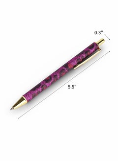 Y&D Ballpoint Pens, KASTWAVE Comfortable Writing Metal Retractable Pretty Journaling Black Ink Medium Point 1.0 mm Click Cute Pens Office Supplies for Women & Men (4Pcs)  - Image 3