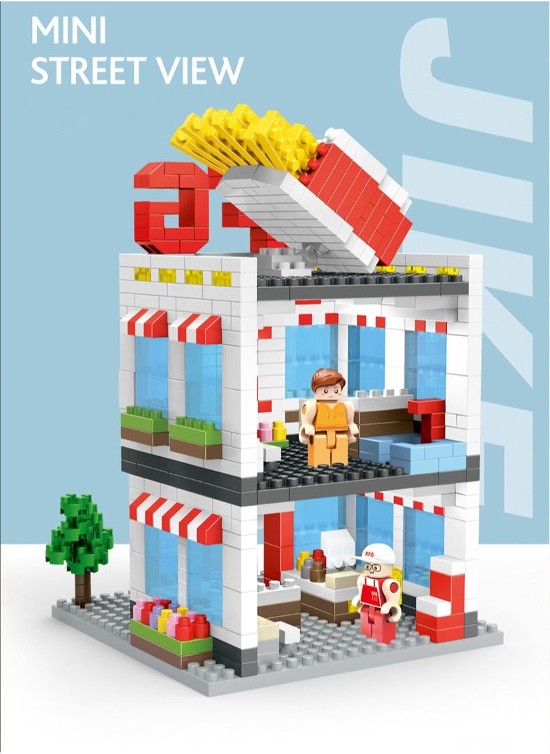 Reobrix 704 Building Blocks, Mini Chip Shop Toy Set, Educational Set Birthday Gift, Suitable for Children over 6 Years Old  - Image 1