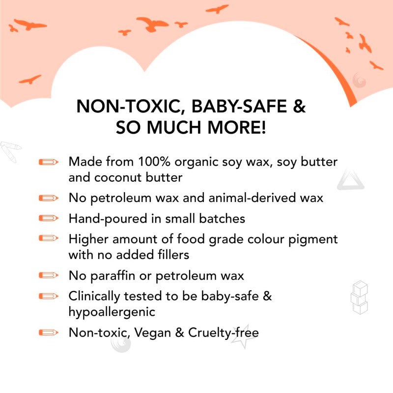 azafran Organics Big Egg Crayons - Non-Toxic, Washable, Hypoallergenic, Plant-Based Grasp Crayons for Kids - Ideal Educational Toys for 1+ Year Old - Pack of 3 - Image 5