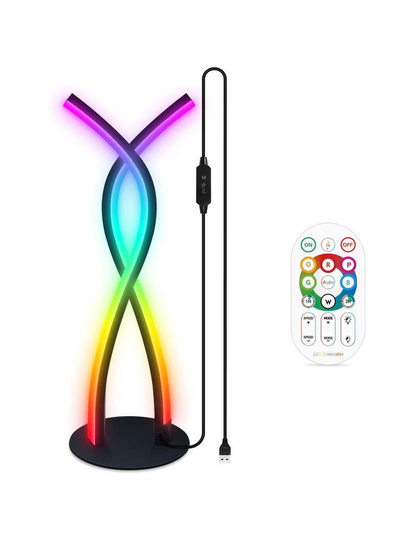 Excefore Creative Bedroom Bedside lamp, 18 Key Phantom Table Lamps with 2.4G Controller, Nordic Simple Style Desktop lamp, Individual Lamp Holder Modern Bedroom Lamp for Living Room Decor - Image 1