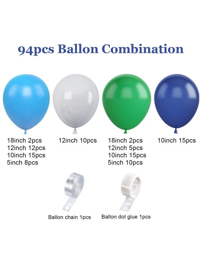 Biapian طقم إكليل بالونات أزرق وخضراء، أخضر داكن، أزرق داكن، قوس بالونات أزرق داكن مع شريط لحفلة صبي وفتاة ذات طابع الغابة، عيد ميلاد، حفل استقبال مولود، حفل زفاف، تخرج، ذكرى سنوية، ديكورات خلفية - Image 3