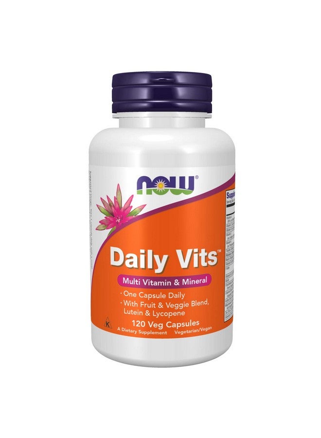 now مكملات الفيتامينات اليومية مع مزيج من الفواكه والخضروات واللوتين والليكوبين 120 كبسولة نباتية - Image 1