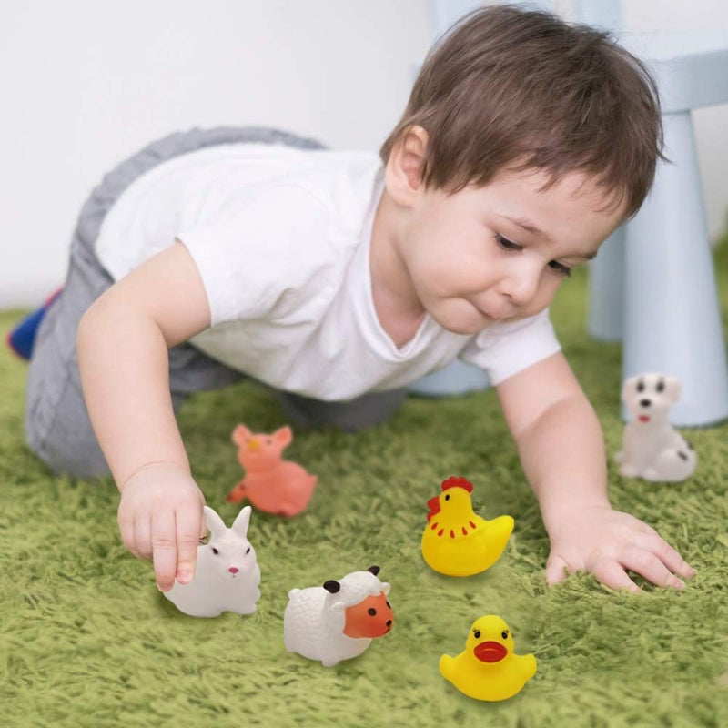 ArtCreativity Vinyl Farm Animals, Pack of 12 Assorted Squeezable Toys, Farm Birthday Party Favors for Kids, Fun Bath Tub and Pool Toys for Children, Educational Learning Aids for Boys and Girls - Image 5