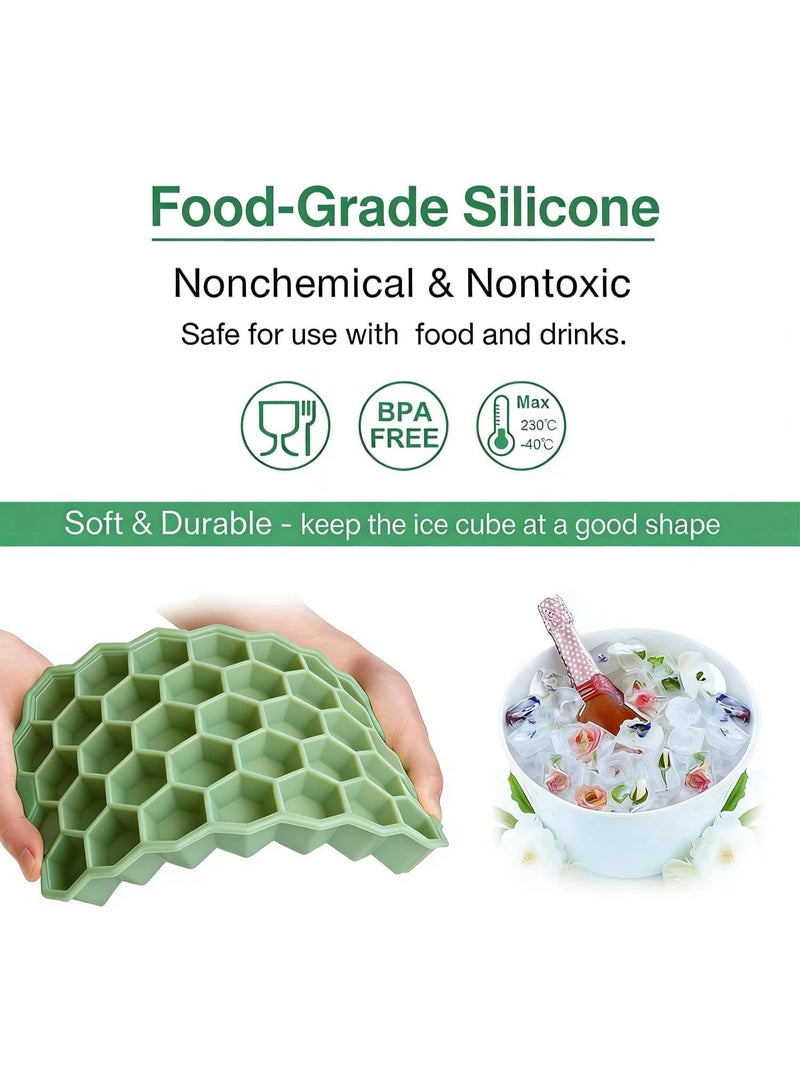 Silicone Ice Cube Trays with Lids, 4 Pack 37 Grid Easy Release Ice Trays - Image 2