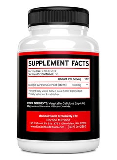 DORADO NUTRITION Fadogia Agrestis Extract 1000mg per - 60 capsules Package may vary  - Image 4