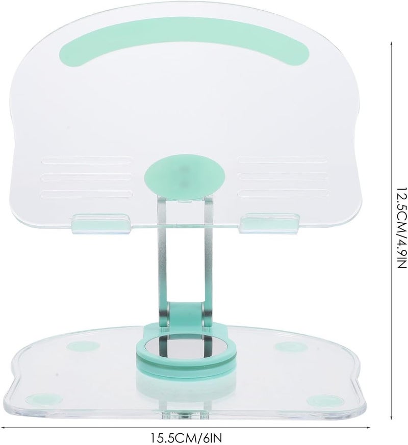 Rotating Tablet and Phone Stand for Desk Universal Foldable Acrylic Holder Compatible with Tablets and Smartphones Green Bracket for Live Streaming and Online Classes - Image 2