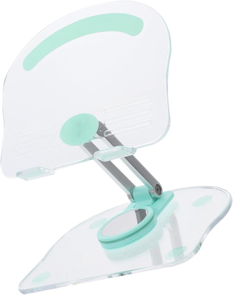Rotating Tablet and Phone Stand for Desk Universal Foldable Acrylic Holder Compatible with Tablets and Smartphones Green Bracket for Live Streaming and Online Classes - Image 1