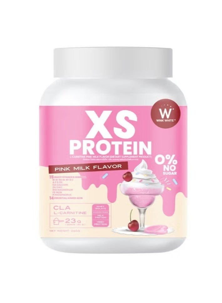 Wink White XS Protein Whey Pink Milk 240g | 23g Protein High Protein Low Sugar Formula - Image 1