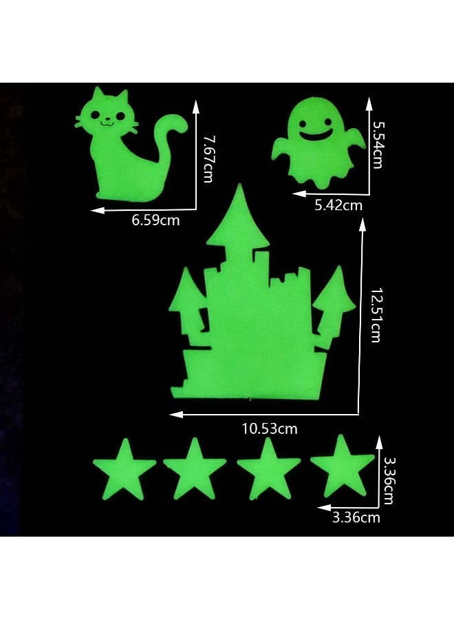 NIBEMINENT Glow-in-the-Dark Halloween Wall Stickers - Eye-Catching Horror Decorations