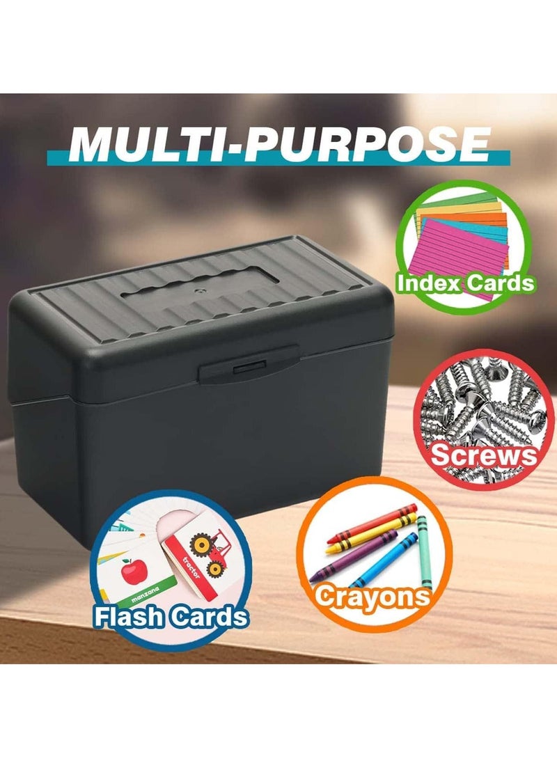 SYOSI - Index Card Holder 3x5, Index Card Box Organizer Case, 3x5 Flash Note Card Holder, 300 Card Capacity Box, 2 Packs Black - Image 1