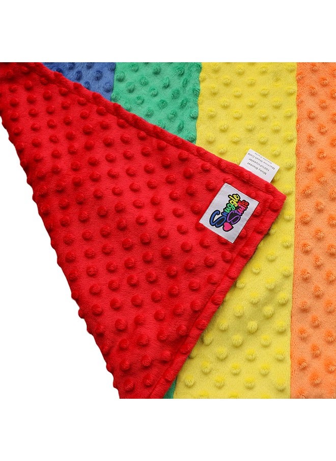 Snuggle Stuffs - Luxury Minky Dot Plush Rainbow Flag Baby Blanket 24" X 36" - Image 1