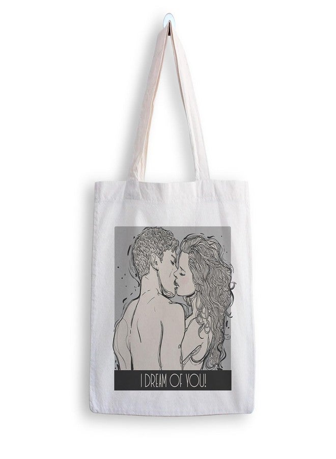 ARTBUG Tote Bag for Women with zip, Aesthetic Canvas tote bag for college girls, office, stylish and reusable - I Dream - D No - 116 - Image 1