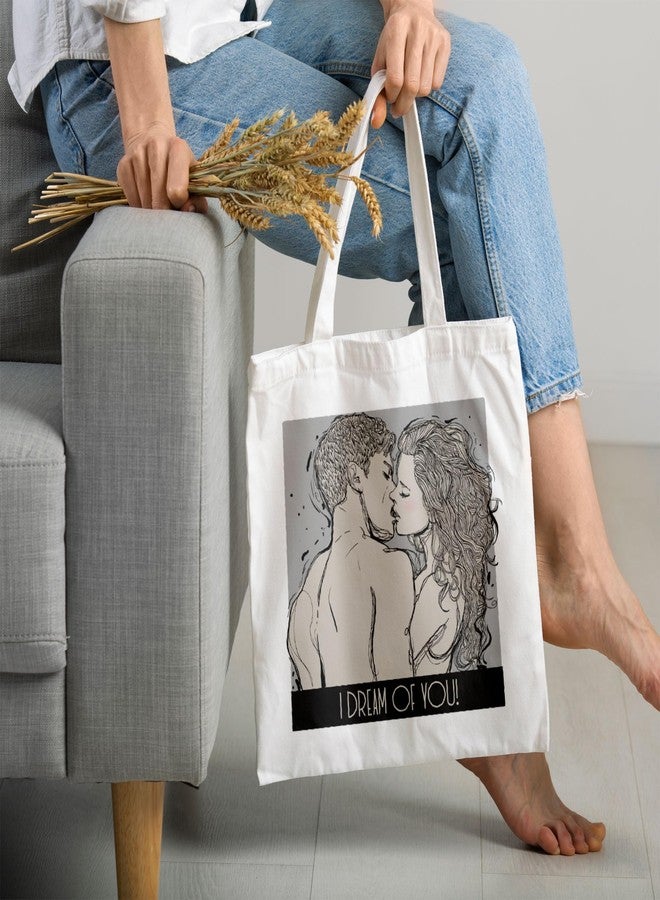 ARTBUG Tote Bag for Women with zip, Aesthetic Canvas tote bag for college girls, office, stylish and reusable - I Dream - D No - 116 - Image 2