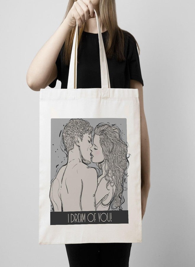 ARTBUG Tote Bag for Women with zip, Aesthetic Canvas tote bag for college girls, office, stylish and reusable - I Dream - D No - 116 - Image 3