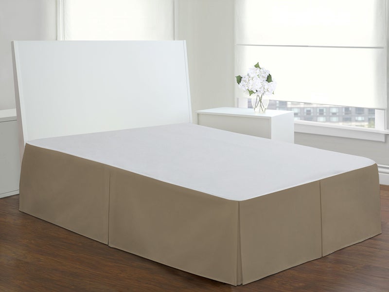 Levinsohn Lux Hotel Tailored Bed Skirt Classic 14" Drop Length Pleated Styling, Twin, Mocha - Image 4