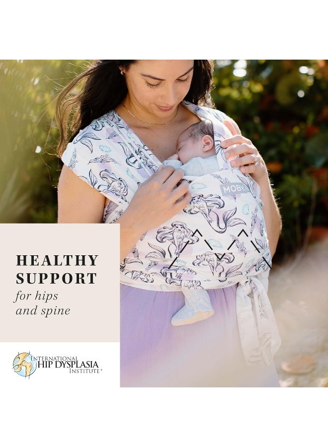 Moby Baby Wrap Carrier Featherknit for Newborns to Toddlers (8-33lbs), Infant Sling Carrier, Lightweight & Hands Free Design, Adjustable for All Body Types (Disney's Ariel in Amethyst) - Image 2