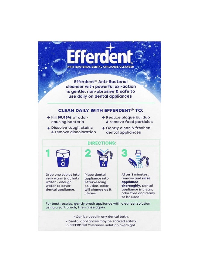 Efferdent Anti-Bacterial Dental Appliance Cleanser, Minty Fresh & Clean, 90 Tablets - Image 3