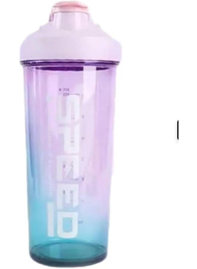 شيكر بروتين 800 مل – زجاجة خلط محكمة الإغلاق مقاومة للتسرب وخالية من مادة BPA، كوب رياضي متين لمشروبات البروتين واللياقة البدنية والتمارين الرياضية (بنفسجي) - Image 1